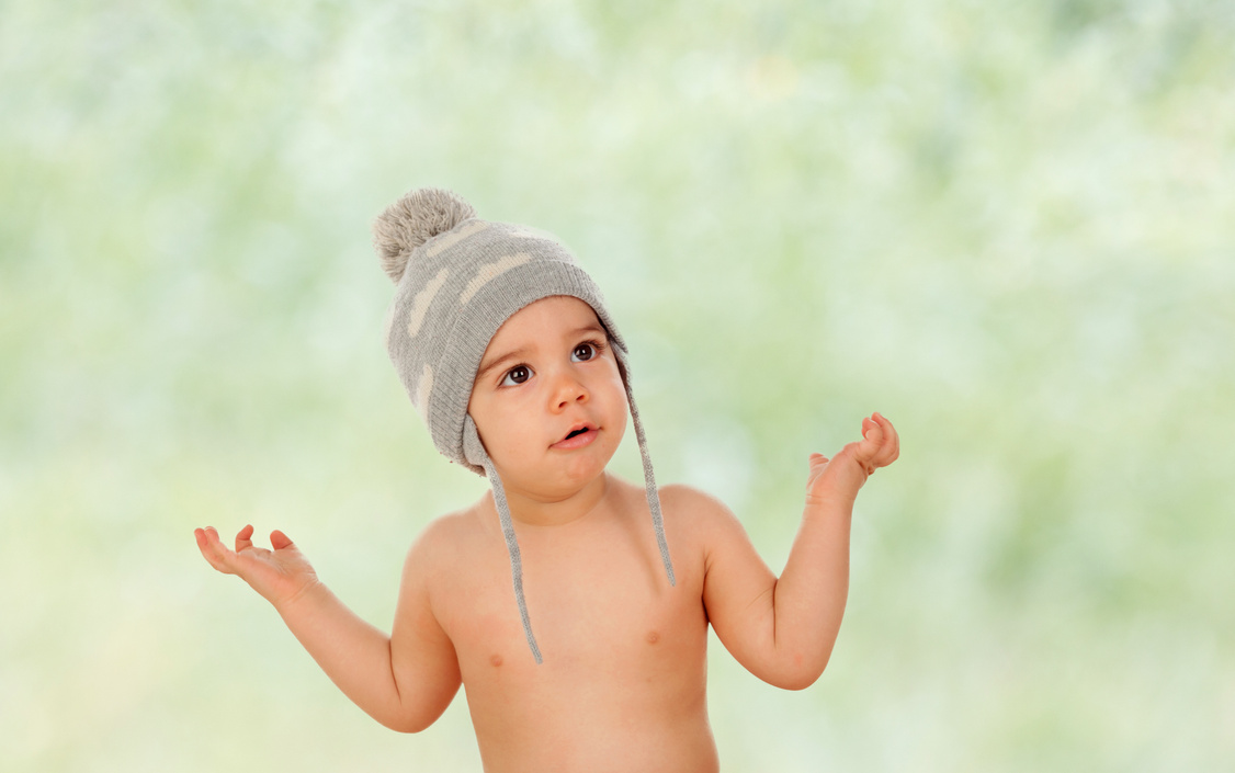 Adorable Baby with Wool Cap